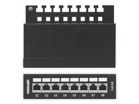 Intellinet 720908 8 poorten Patchpaneel 483 mm (19) CAT 6A Zwart Ingericht - thumbnail