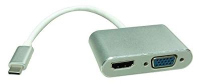 ROLINE Beeldscherm Adapter USB Type C - VGA + HDMI
