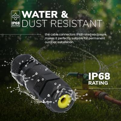 Set van 10 Kabelverbinders - IP68 Waterdicht - Koppelstuk voor binnen en buiten - Geschikt voor 4-12 mm kabeldikte Set van 10 Kabelverbinders - IP68 Waterdicht - Koppelstuk voor binnen en buiten - Geschikt voor 4-12 mm kabeldikte