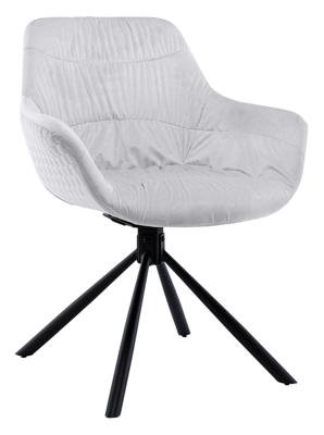 Artistiq Draaibare Eetkamerstoel 'Tyonna' Velvet, kleur Lichtgrijs