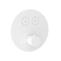 Douchethermostaat Hotbath Cobber Inbouw 2 Pushbuttons Rond Mat Wit (excl. inbouwdeel) - thumbnail