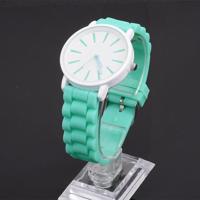 Eenvoudige stijl ronde Dial Jelly siliconen riem quartz horloge (mint groen) - thumbnail