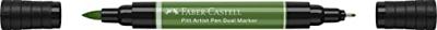 Faber Castell Tekenstift Pitt Artist Pen duo marker - 167 permanent olijf groen