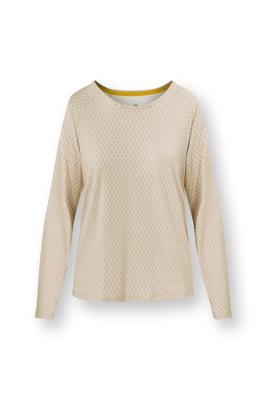 Pip Studio Tina Top Lange Mouw Thousand Leaves Zand L Pip Studio Tina Top Lange Mouw Thousand Leaves Zand L