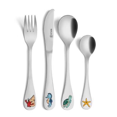 Sola Kinderbestek Zeedieren - 18/10 RVS - 4 delig