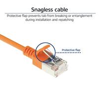 ACT Oranje 5 meter LSZH U/FTP CAT6A datacenter slimline patchkabel snagless met RJ45 connectoren - thumbnail