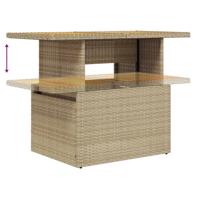 6-delige Loungeset met kussens poly rattan beige - thumbnail