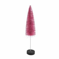 Countryfield kerstboom op voet glitter roze 30 cm | 12 stuks - thumbnail