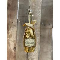 Decoris kersthanger glas fles christmas bubbels met strik - assortiment - thumbnail