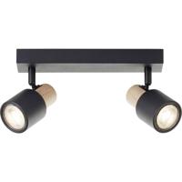 Brilliant Pini 10146/76 Plafondlamp GU10 Zwart, Hout - thumbnail
