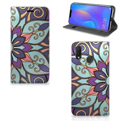 Huawei P Smart Plus Smart Cover Purple Flower Huawei P Smart Plus Smart Cover Purple Flower