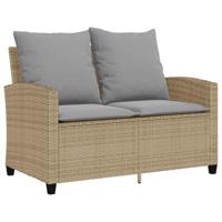 6-delige Loungeset met kussens poly rattan beige - thumbnail