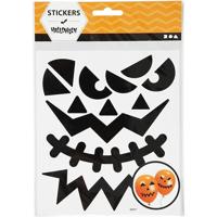 Creativ Company Stickers, halloween - grote gezichten, vel 15x16,5 cm, 1 vel - thumbnail