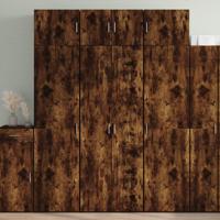 Hoge kast 70x42,5x185 cm bewerkt hout gerookt eikenkleurig - thumbnail