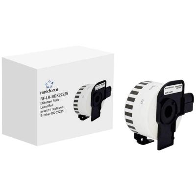 Renkforce Rol met etiketten Compatibel vervangt Brother DK-22225 38 mm x 30.48 m Papier Wit 30.48 m Standaard Universele etiketten RF-6027524 Renkforce Rol met etiketten Compatibel vervangt Brother DK-22225 38 mm x 30.48 m Papier Wit 30.48 m Standaard Universele etiketten RF-6027524