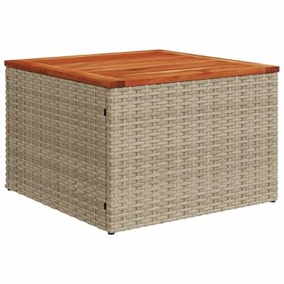 8-delige Loungeset met kussens poly rattan gemengd beige