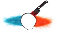 Haza Original Haarband Met Mes En Clownshaar 30 Cm Blauw/oranje - thumbnail