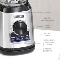 Princess Blender Solid Pro Blender 1400 W RVS, Zwart - thumbnail