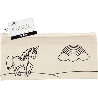 Creativ Company Etui, unicorn, afm 21x9 cm, 245 gr, licht naturel, 1 stuk
