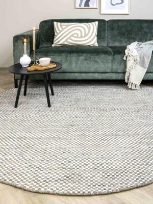 MOMO Rugs - Vaasa Grey White Rond - 200 rond Vloerkleed