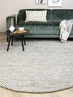 MOMO Rugs - Vaasa Grey White Rond - 200 rond Vloerkleed - thumbnail