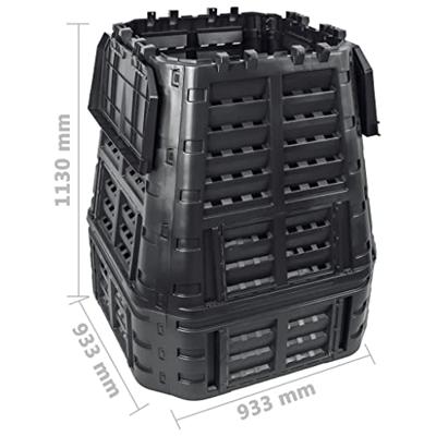 VidaXL Compostbak 740 l 93,3x93,3x113 cm zwart