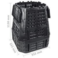 Compostbak 740 L 93,3x93,3x113 cm zwart - thumbnail