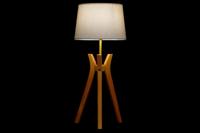 Bureaulamp DKD Home Decor Bruin Beige Polyester Hout 220 V 50 W - thumbnail
