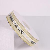 Engelse letter gekleurde gedrukte linten Phnom Penh gift boeket linten bowknot bloemen verpakking Ribands grootte: 45m x 2.5 cm (wit) - thumbnail