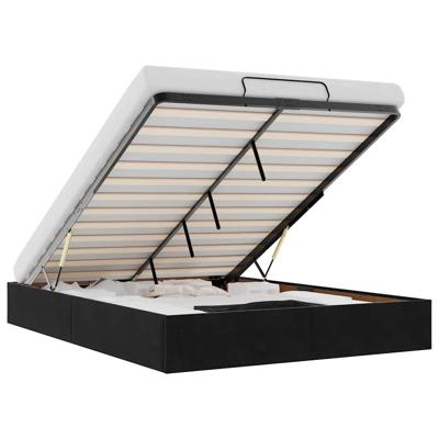 Ottoman bedframe zonder matras 140x200 cm fluweel zwart