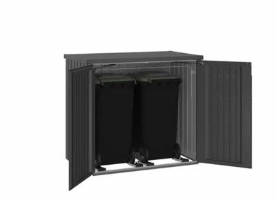 Biohort Alex Duo metalen containerberging 148x88x129 cm donkergrijs metallic- - Metaal- Biohort