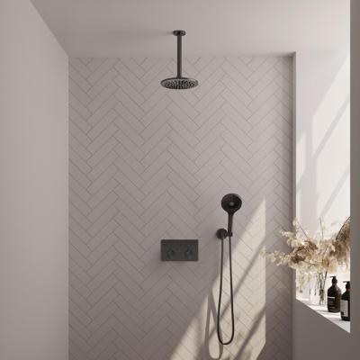 Gunmetal inbouw regendouche set met thermostaat en drukknoppen