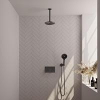Gunmetal inbouw regendouche set met thermostaat en drukknoppen - thumbnail