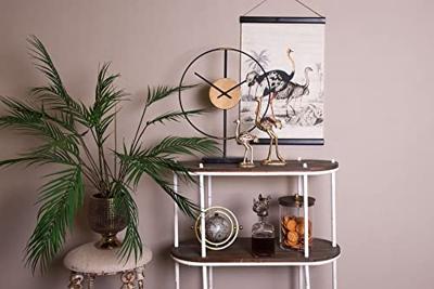 Clayre & Eef Barkruk Ø 34x78 cm Bruin Ijzer Textiel Rond Kruk