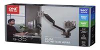 One For All Solid Dual black Monitor-tafelbeugel 33 cm (13) - 88,9 cm (35) Zwart In hoogte verstelbaar, Kantelbaar en roteerbaar, Zwenkbaar - thumbnail