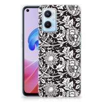 OPPO A96 | OPPO A76 | TPU Case | Black Flowers - thumbnail