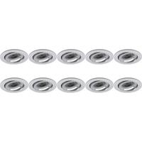 Kantelbare Inbouwspot Armatuur 10 Pack - GU10 - Rond Zilver Aluminium - Ø82mm - thumbnail