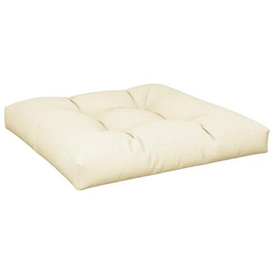 VidaXL Palletkussen 80x80x12 cm stof crèmekleurig
