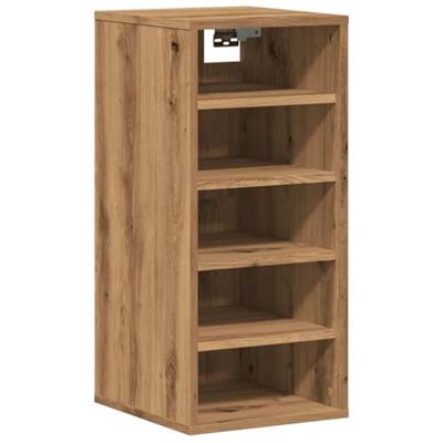 VidaXL Schoenenkast 32x35x70 cm bewerkt hout artisanaal eikenkleur VidaXL Schoenenkast 32x35x70 cm bewerkt hout artisanaal eikenkleur
