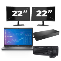 Dell Precision 3571 - Intel Core i5-12e Generatie - 15 inch - 16GB RAM - 256GB SSD - Windows 11 Home + 2x 22 inch Monitor - thumbnail