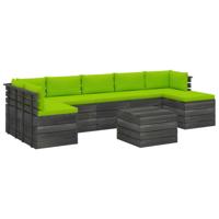 vidaXL 8-delige Loungeset met kussens pallet massief grenenhout - thumbnail