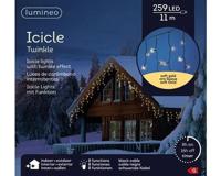 Lumineo LED Icicle Twinkel 259 LEDs 11 m Zwart Soft Gold Licht - thumbnail