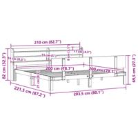 Bedframe met hoofdeinde zonder matras 200x200 cm wit - thumbnail