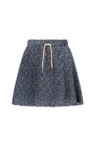 Like Flo Meisjes rok crinkel plissee bloemen AOP - Navy blauw - thumbnail