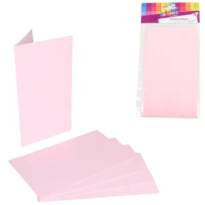 DIY menukaarten karton roze 10 x 17 cm 5 stuks | 24 stuks
