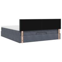 Ottoman bed met matras 200x200 cm fluweel donkergrijs - thumbnail