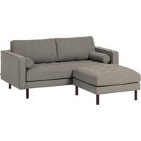 2-zitsbank Debra lichtgrijs met voetenbank 182 cm - thumbnail