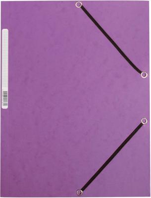 Q-CONNECT elastomap, A4, 3 kleppen en elastieken, karton, paars