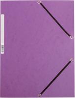 Q-CONNECT elastomap, A4, 3 kleppen en elastieken, karton, paars - thumbnail