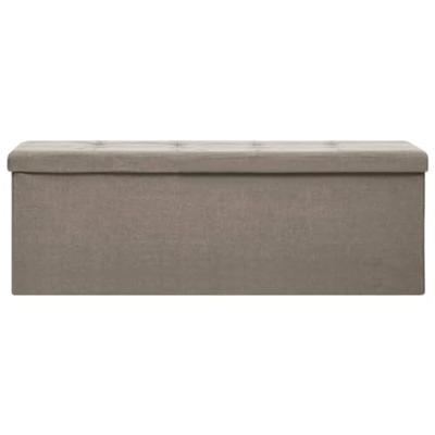 Opbergbank inklapbaar kunstlinnen taupe